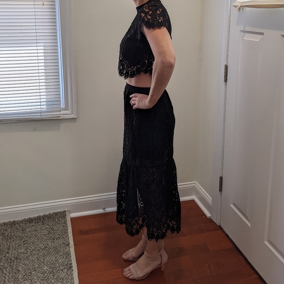 NWT Free People lace two piece dress. Size 2. Black. - Picture 3 of 3